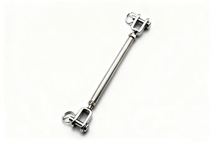 Jaw & Jaw closed stainless steel turnbuckle on a white background
