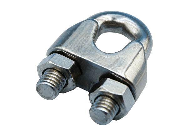 Wire rope clamps on a white background